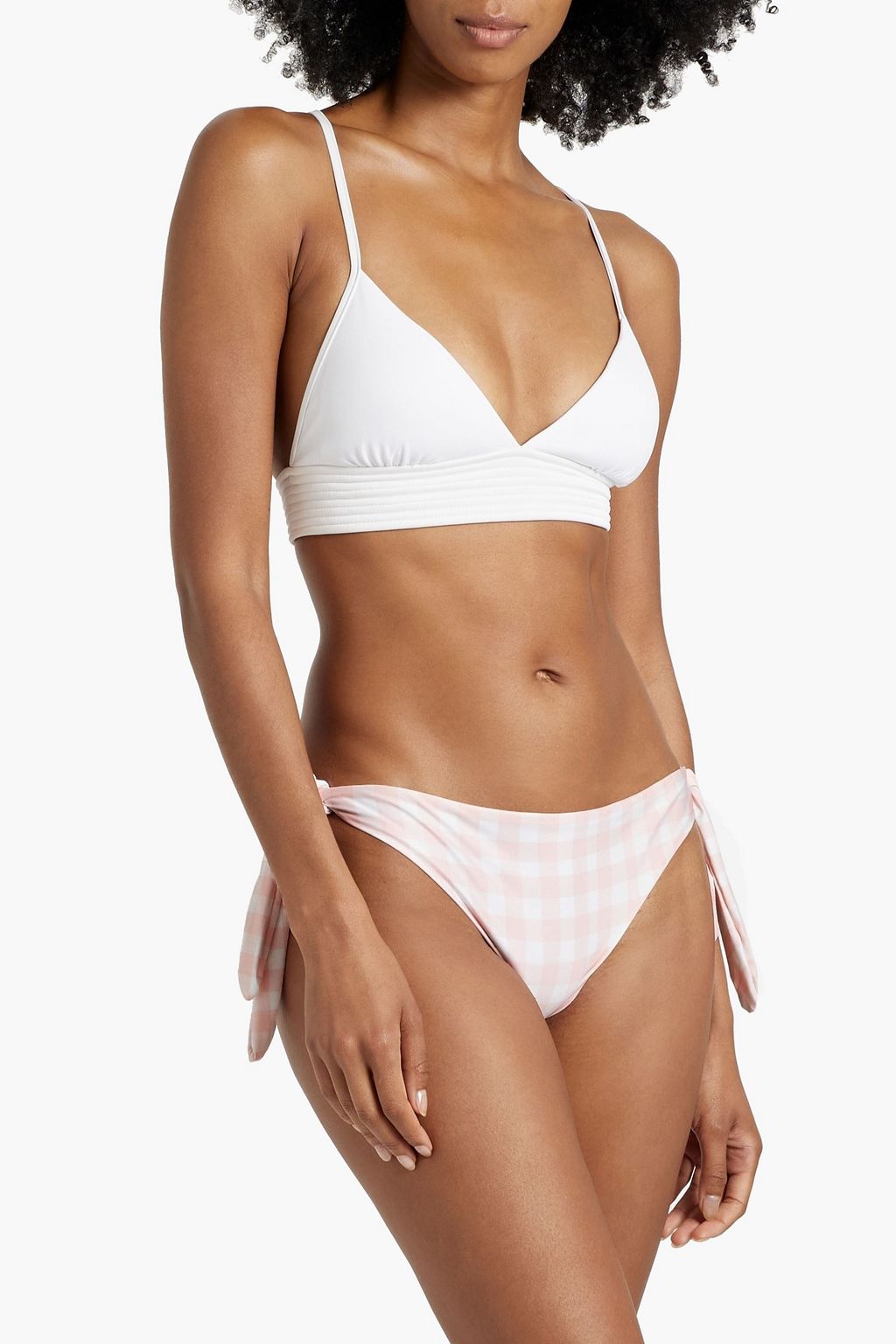 AGUA BY AGUA BENDITA Mila gingham low-rise bikini briefs