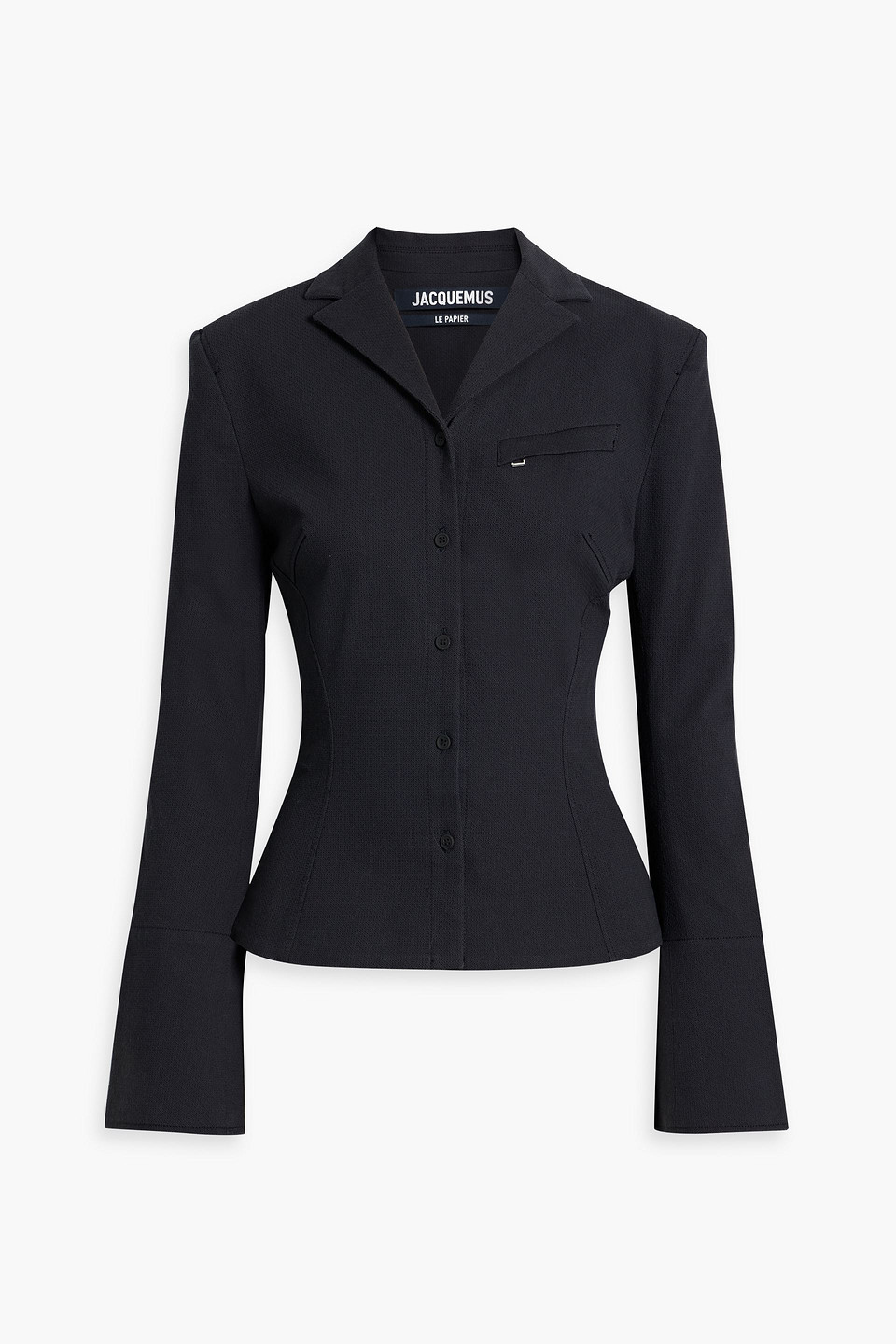 Jacquemus Crema Cotton-blend Jacquard Blazer In Navy