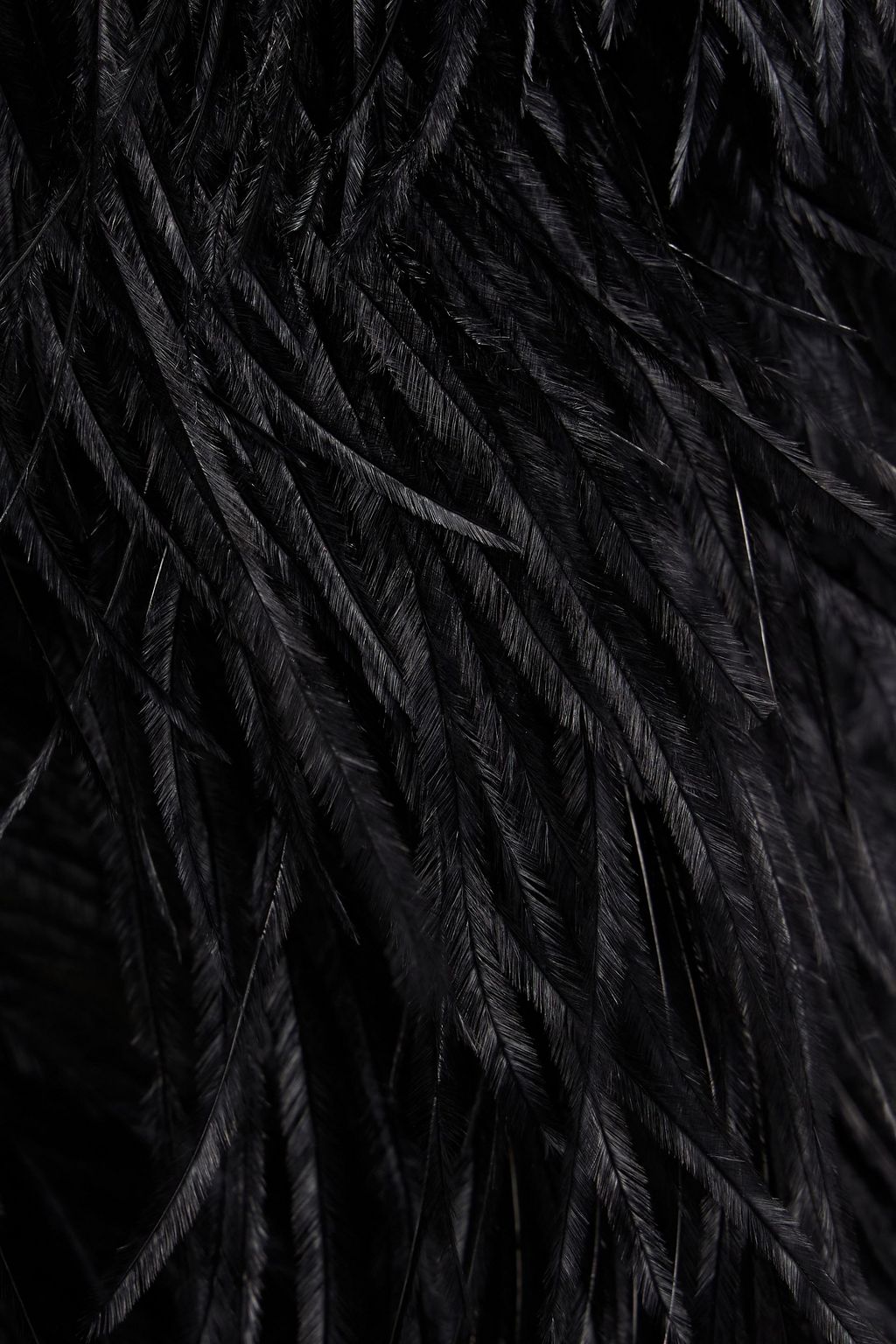 VALENTINO GARAVANI Feather-embellished ribbed wool and cashmere-blend turtleneck midi dress