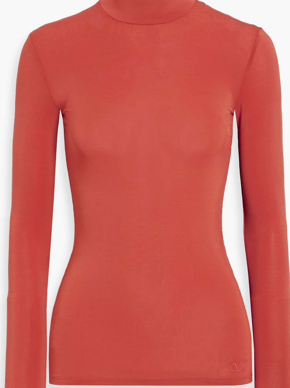 stretch-jersey turtleneck top