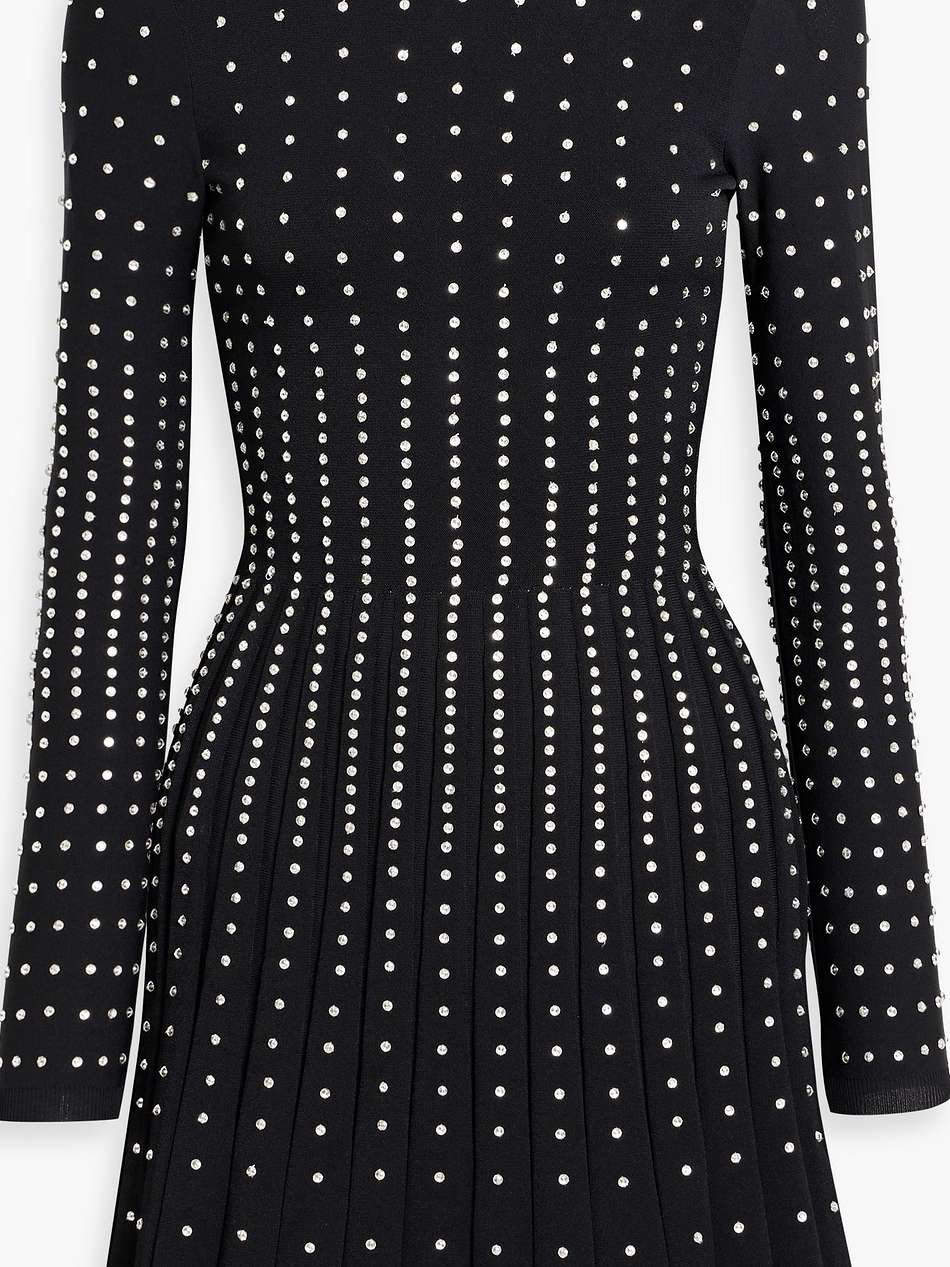 crystal-embellished knitted mini dress