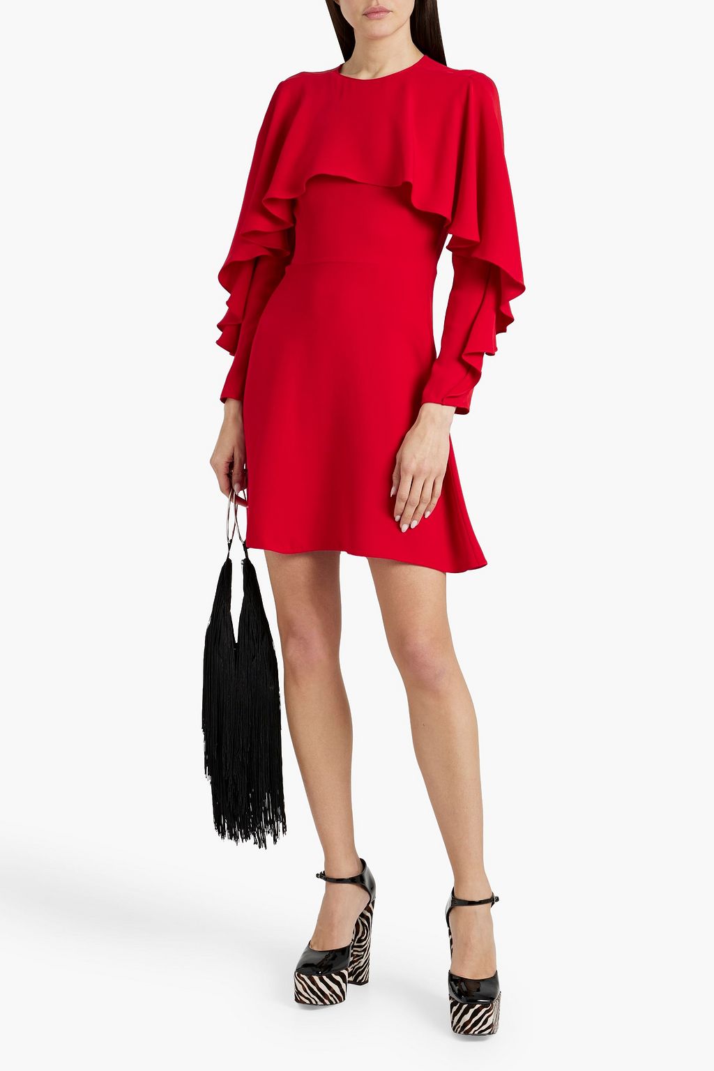 VALENTINO GARAVANI Minikleid aus Seiden-Crêpe mit Rüschen