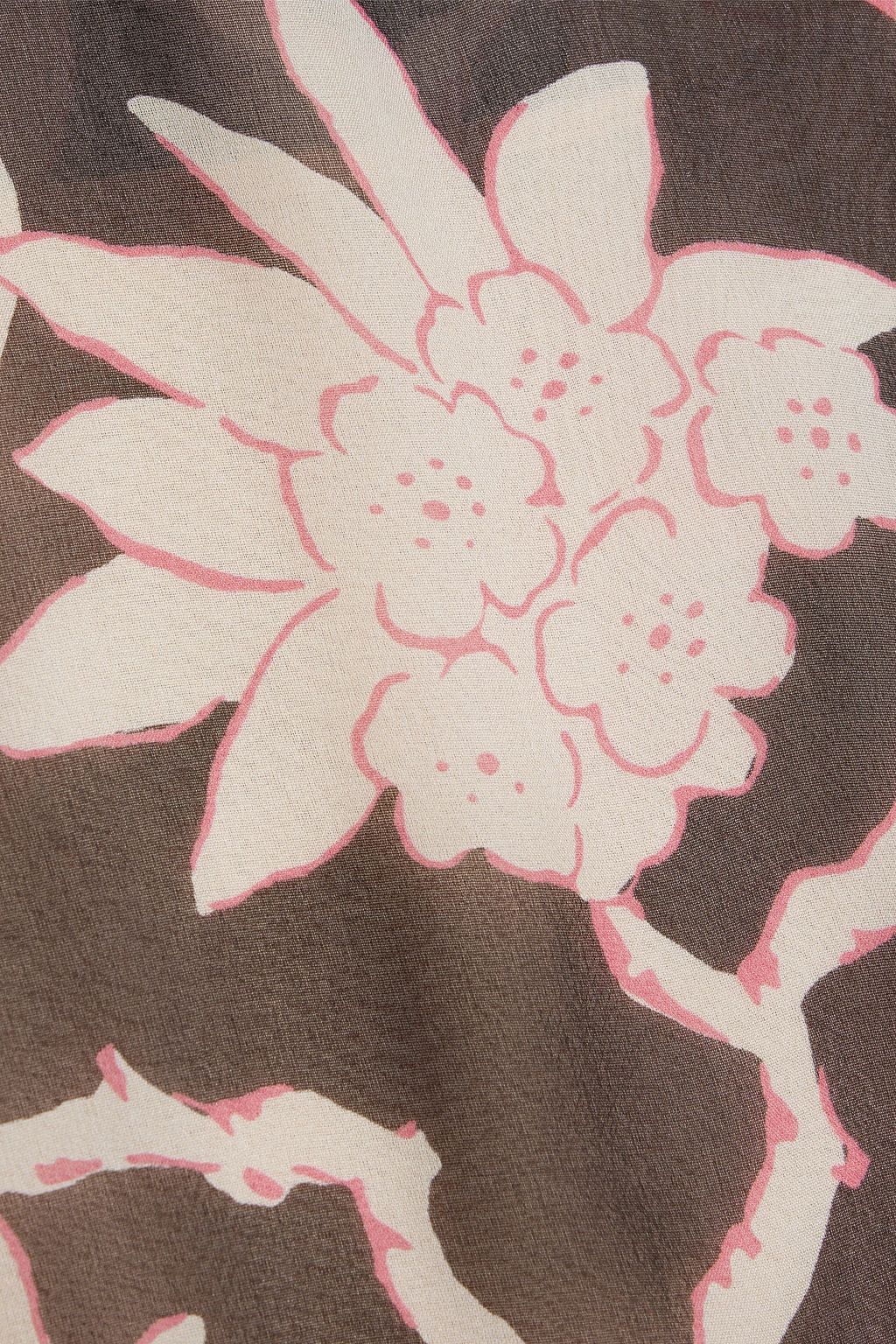 VALENTINO GARAVANI Floral-print silk-blend chiffon mini dress