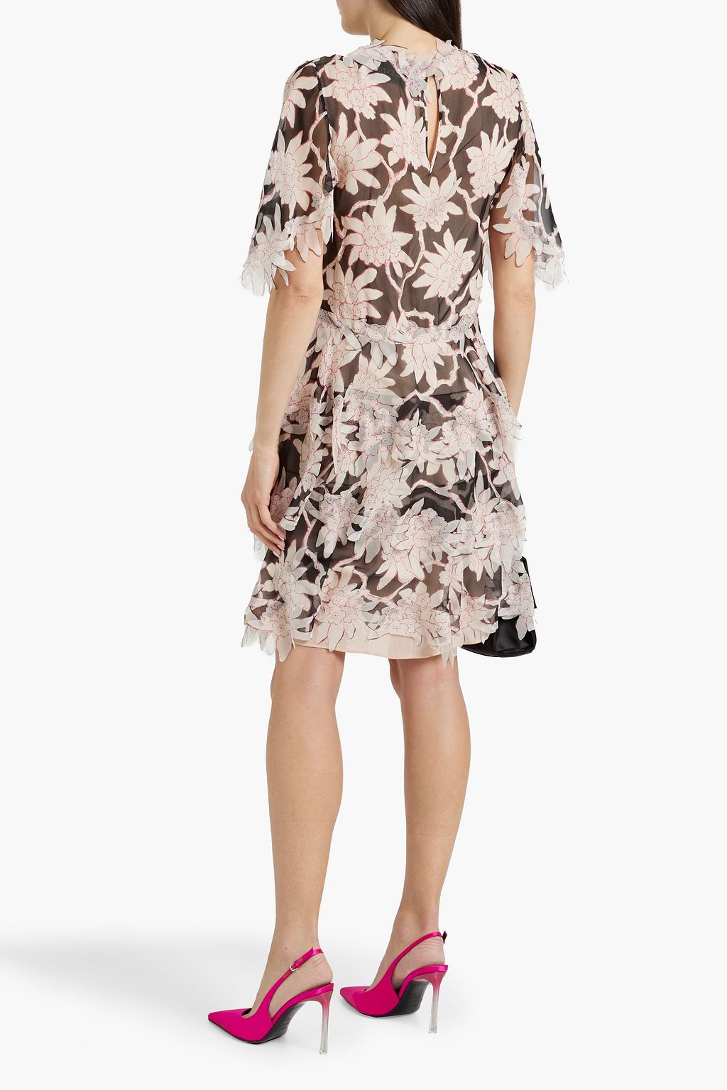 VALENTINO GARAVANI Floral-print silk-blend chiffon mini dress