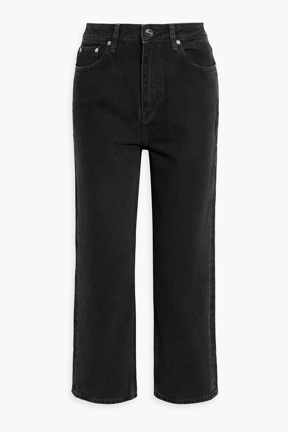 Cropped high-rise straight-leg jeans