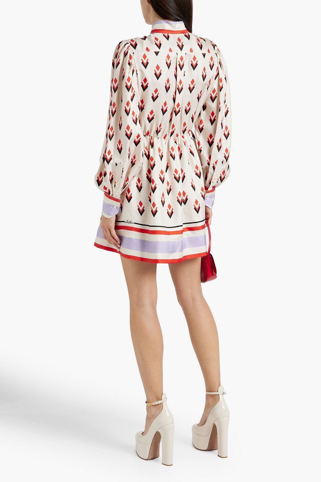 VALENTINO GARAVANI Printed silk-twill mini shirt dress | THE