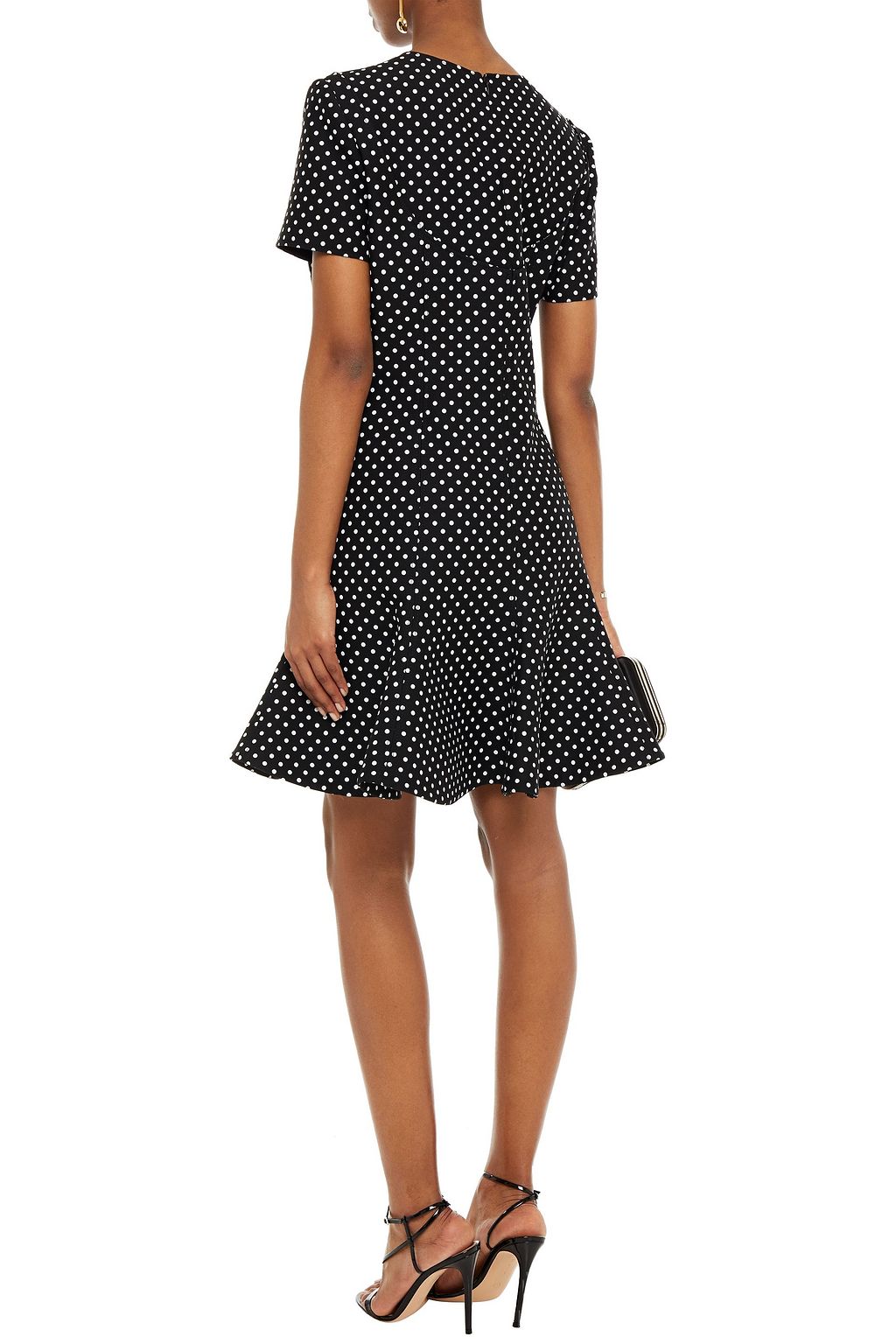 VALENTINO GARAVANI Polka-dot wool and silk-blend crepe mini dress