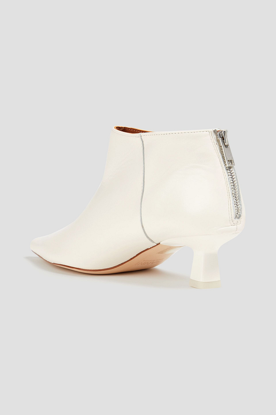 Ganni Woman Ankle Boots Ivory Size 7 Leather In Ivory