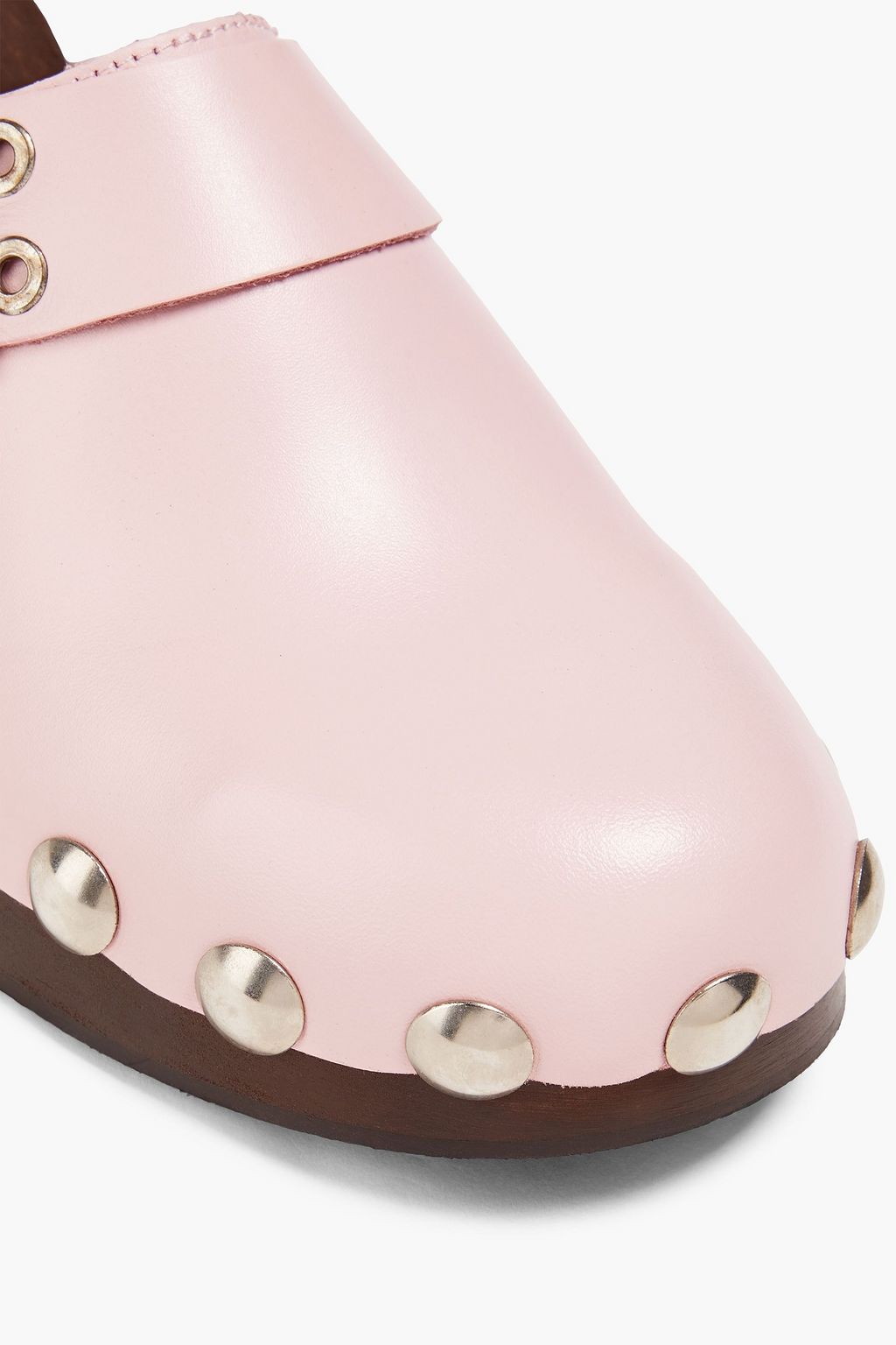 GANNI Buckled leather clogs