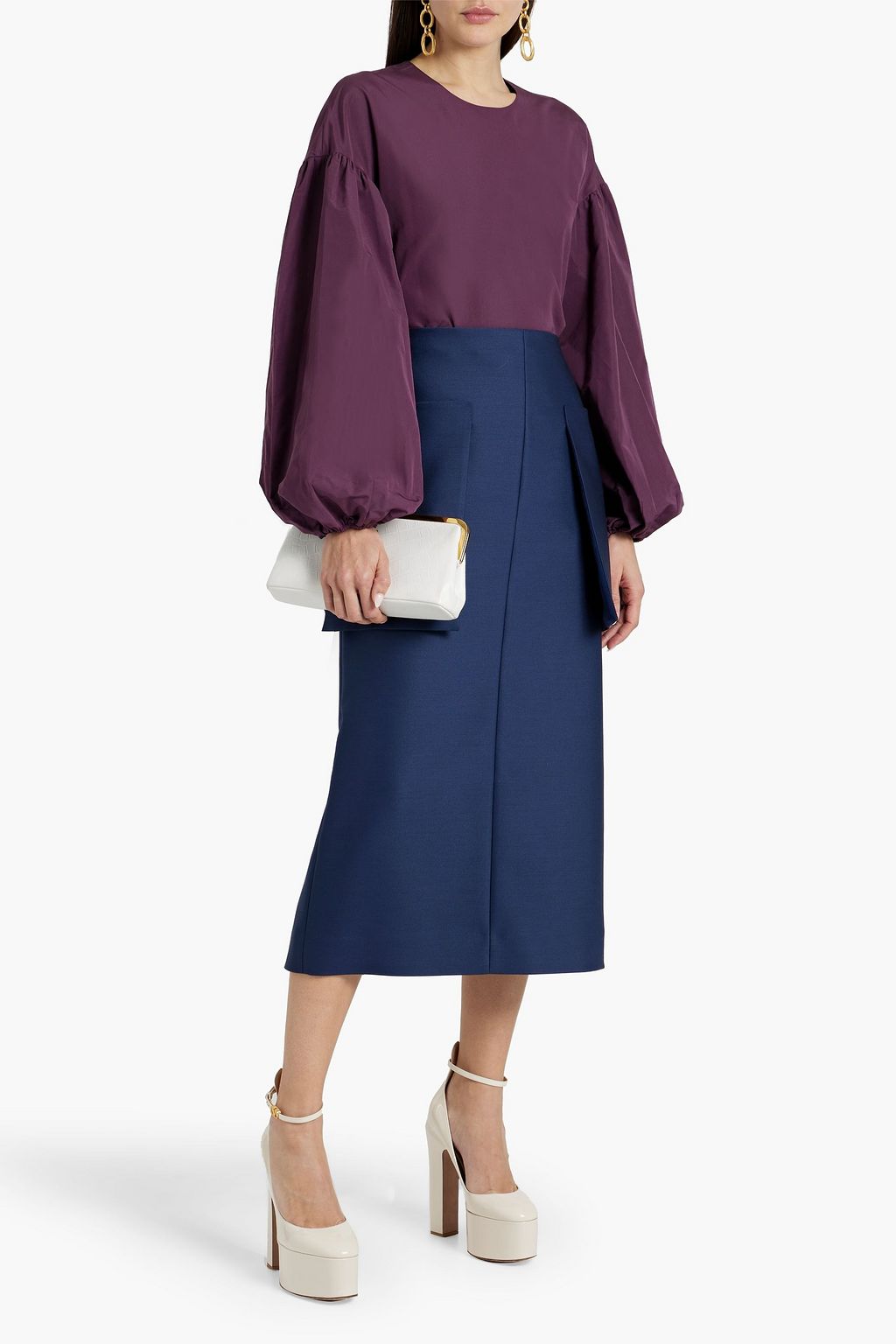 VALENTINO GARAVANI Cotton-blend faille top