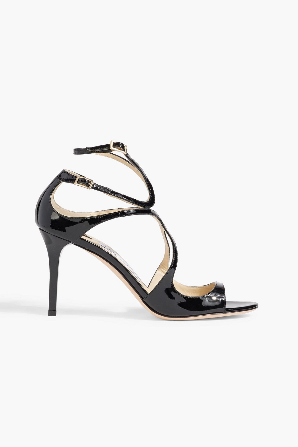 Jimmy Choo Ivette 247 Patent-leather Sandals In Black