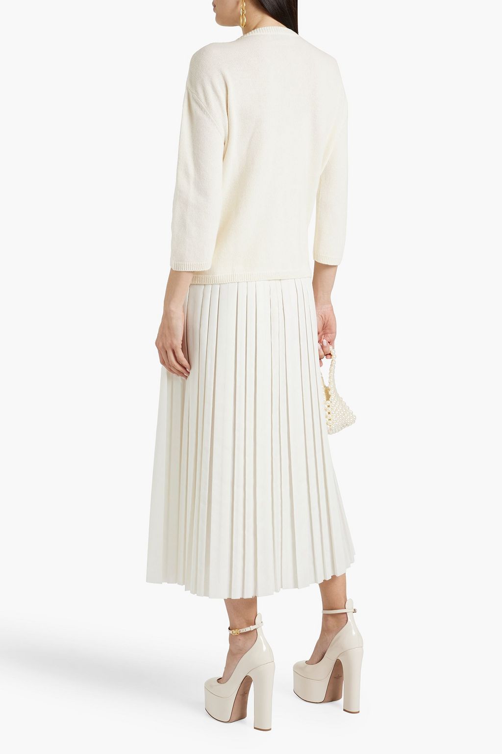 VALENTINO GARAVANI Embellished wool and cashmere-blend sweater