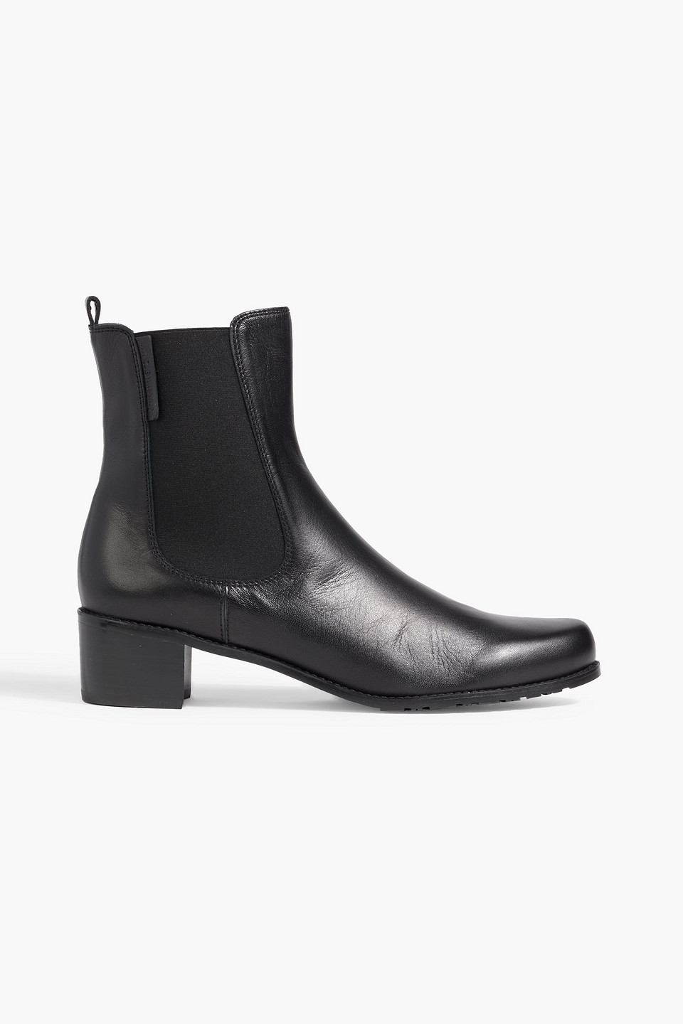 Stuart Weitzman Black Stretch Leather Ankle Boots With 60mm Block Heel In Black