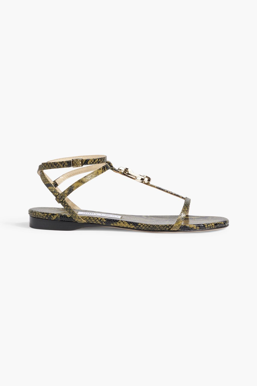 Alodie embellished snake effect leather sandals animal print EU 34