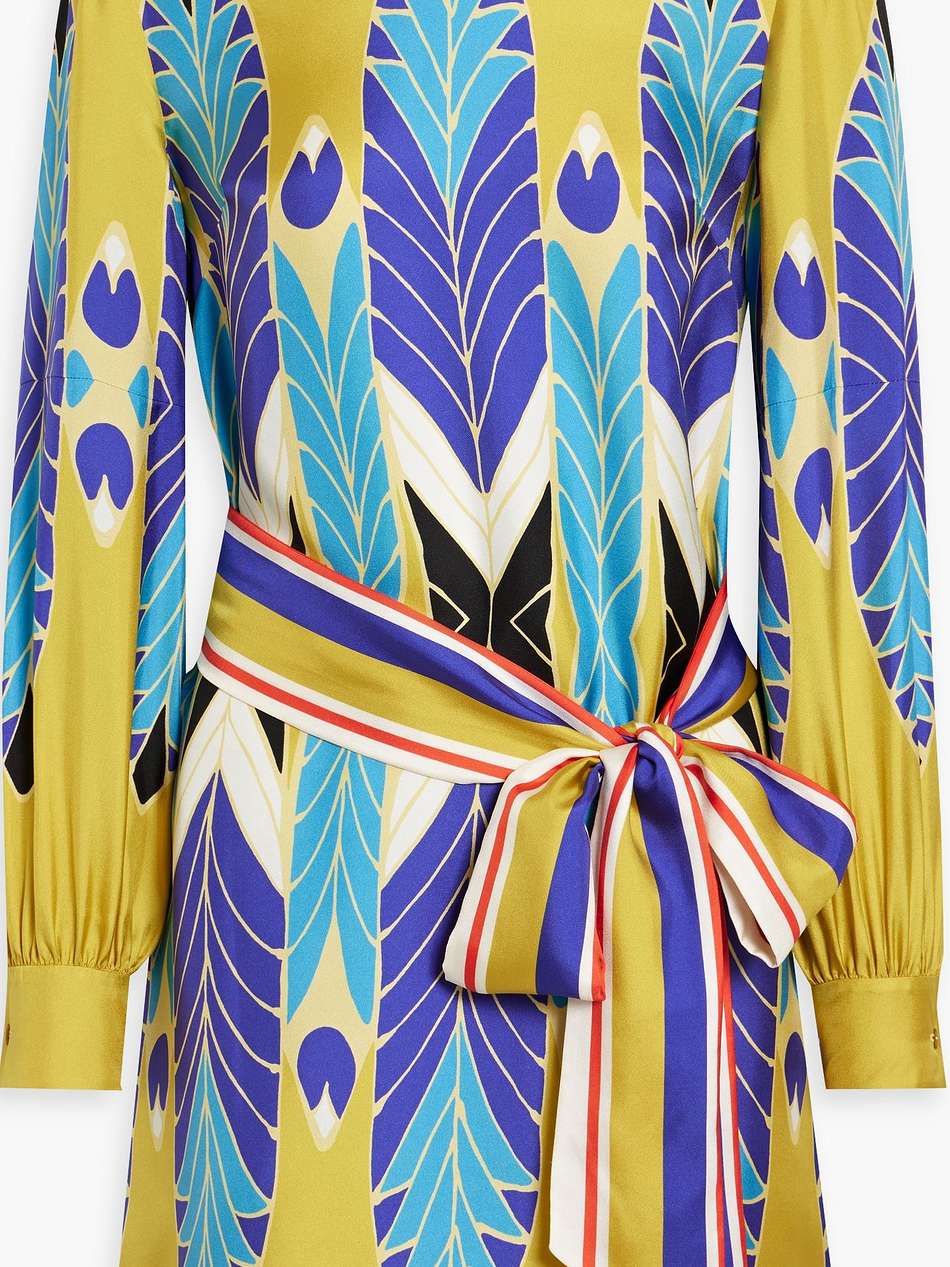 printed silk-twill mini dress
