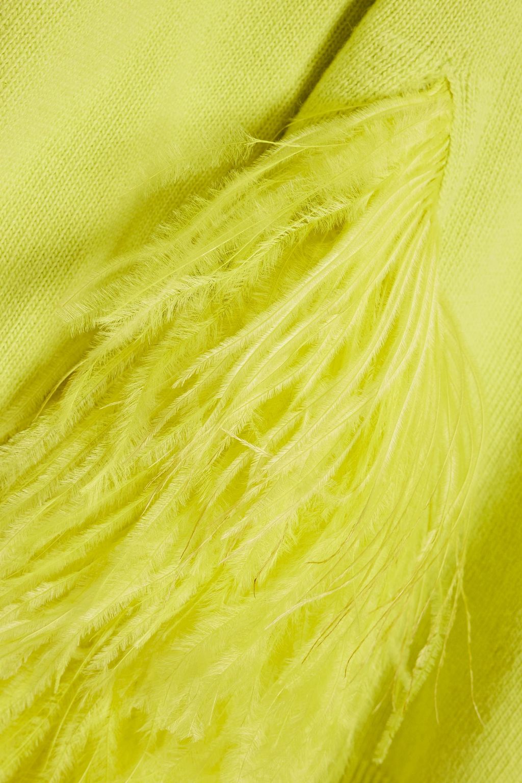 VALENTINO GARAVANI Feather-trimmed wool and cashmere sweater