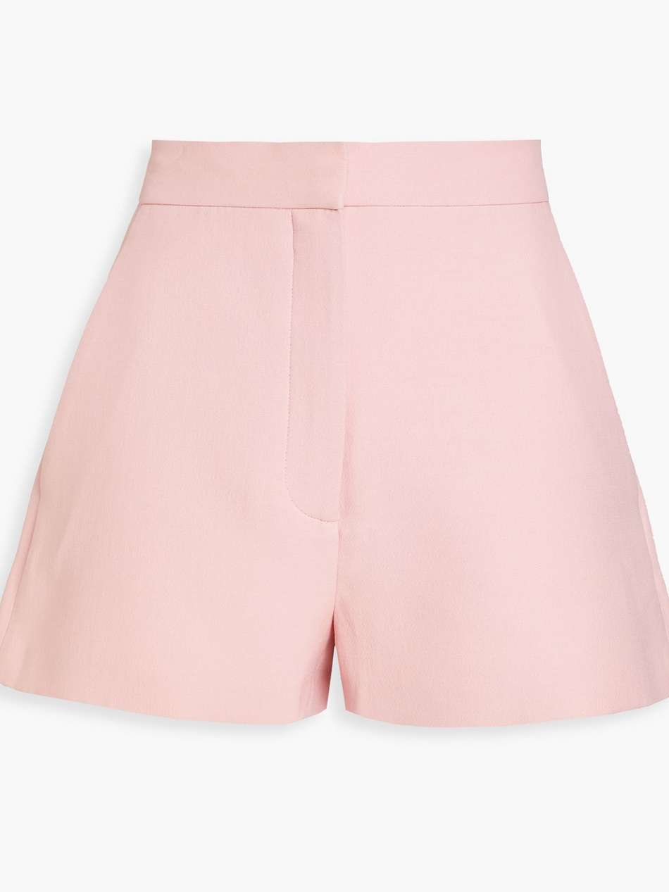 wool and silk-blend twill shorts