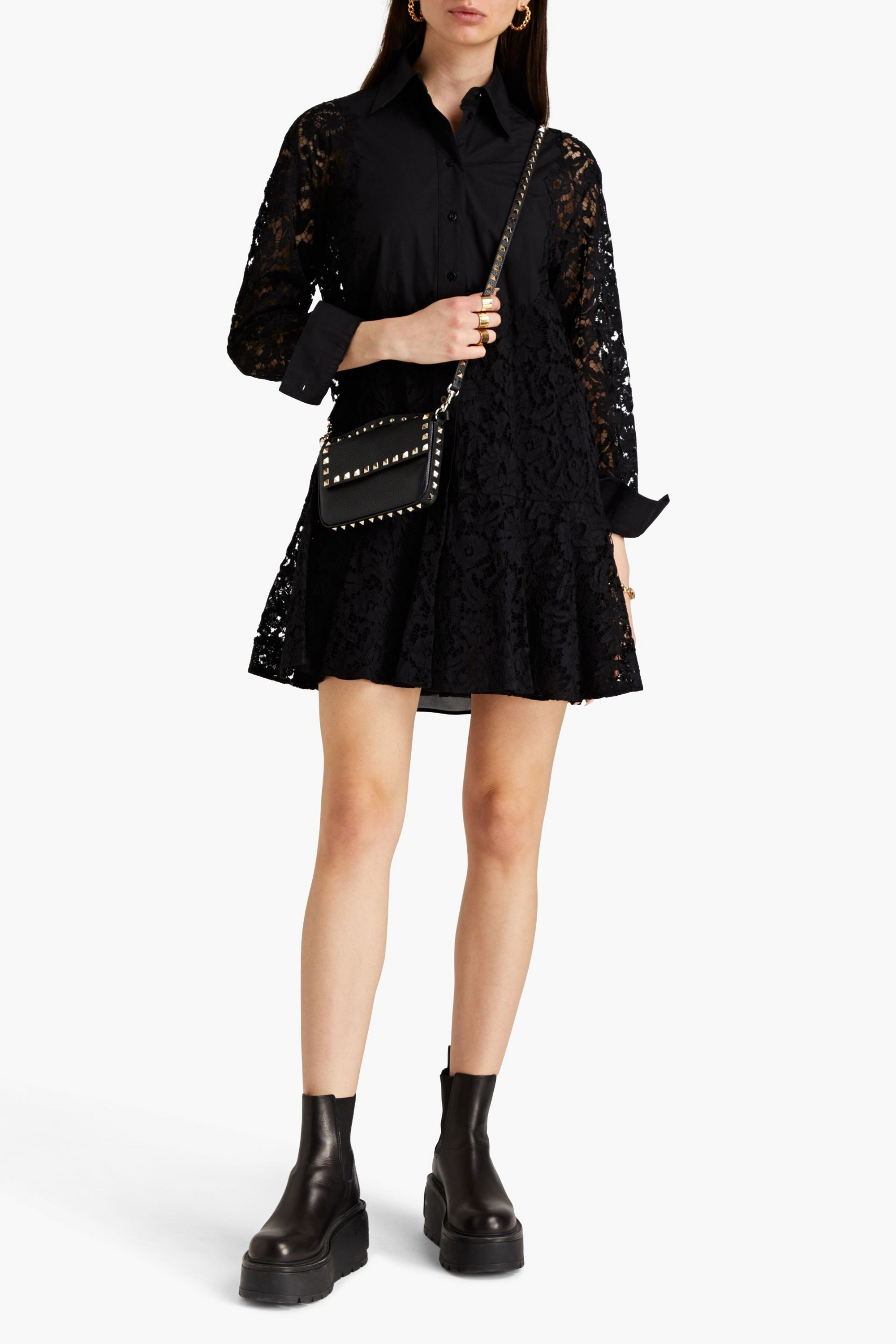 Valentino Garavani Corded lace mini shirt dress