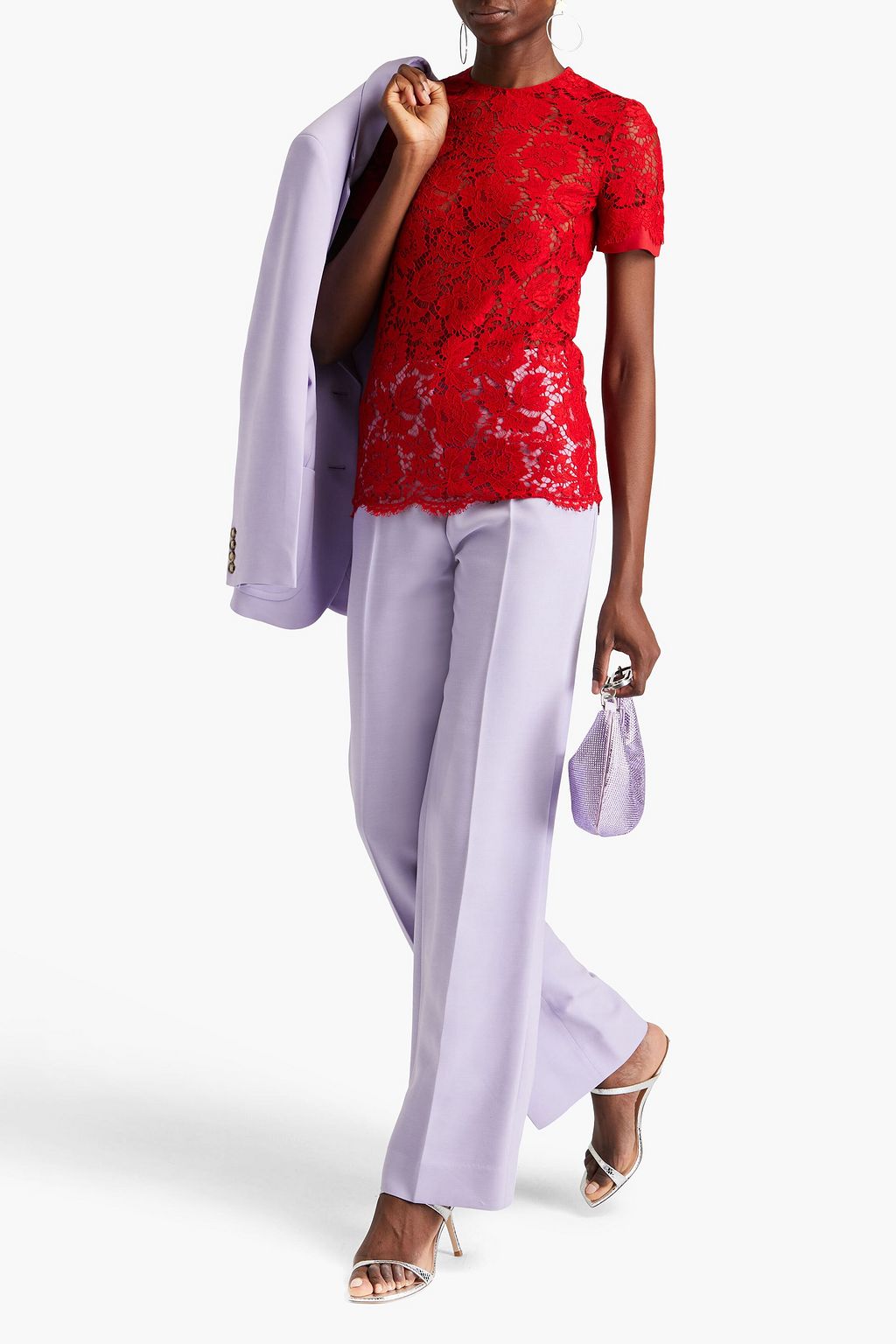VALENTINO GARAVANI Cotton-blend corded lace top