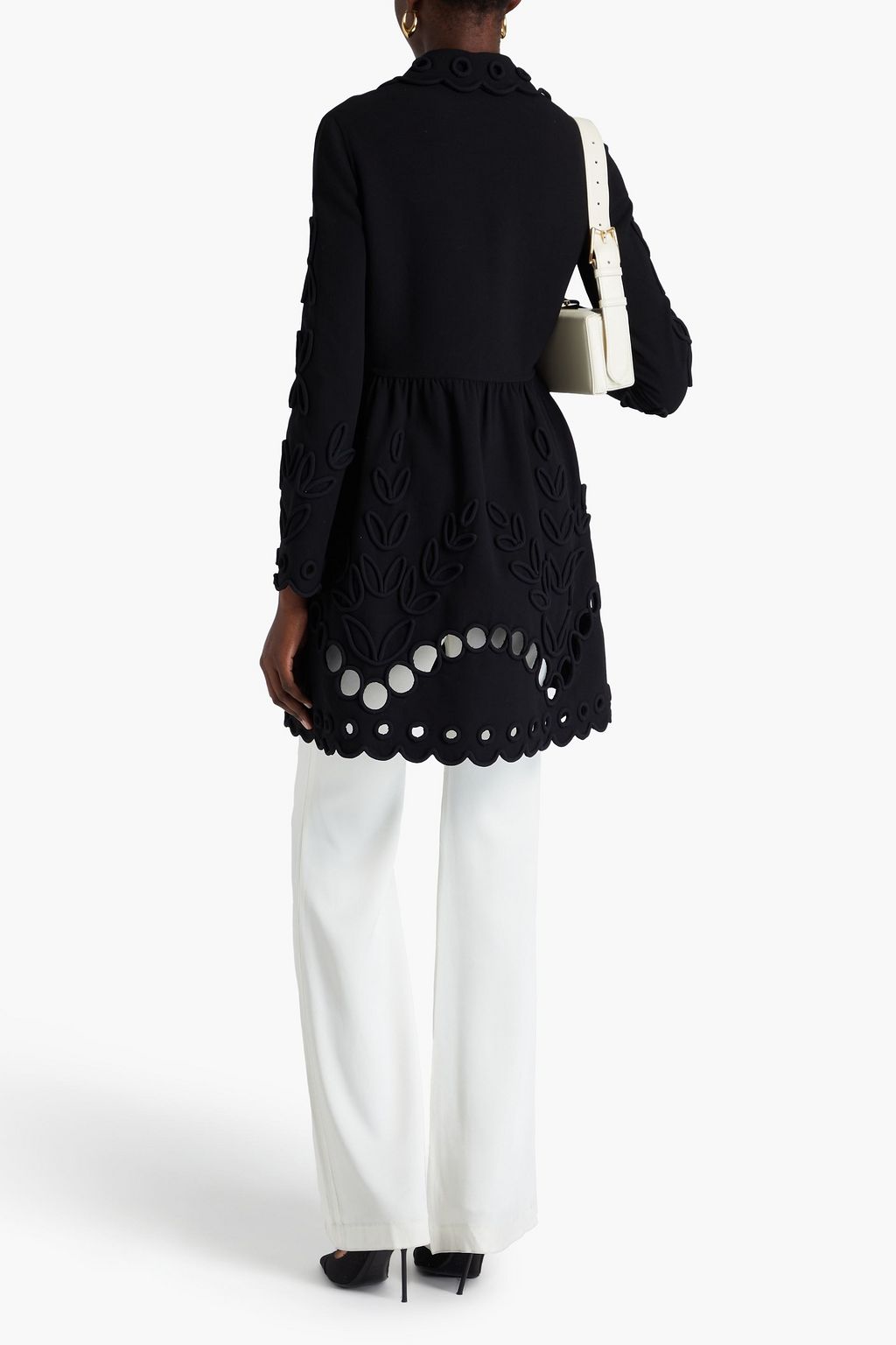 VALENTINO GARAVANI Appliquéd wool-crepe coat