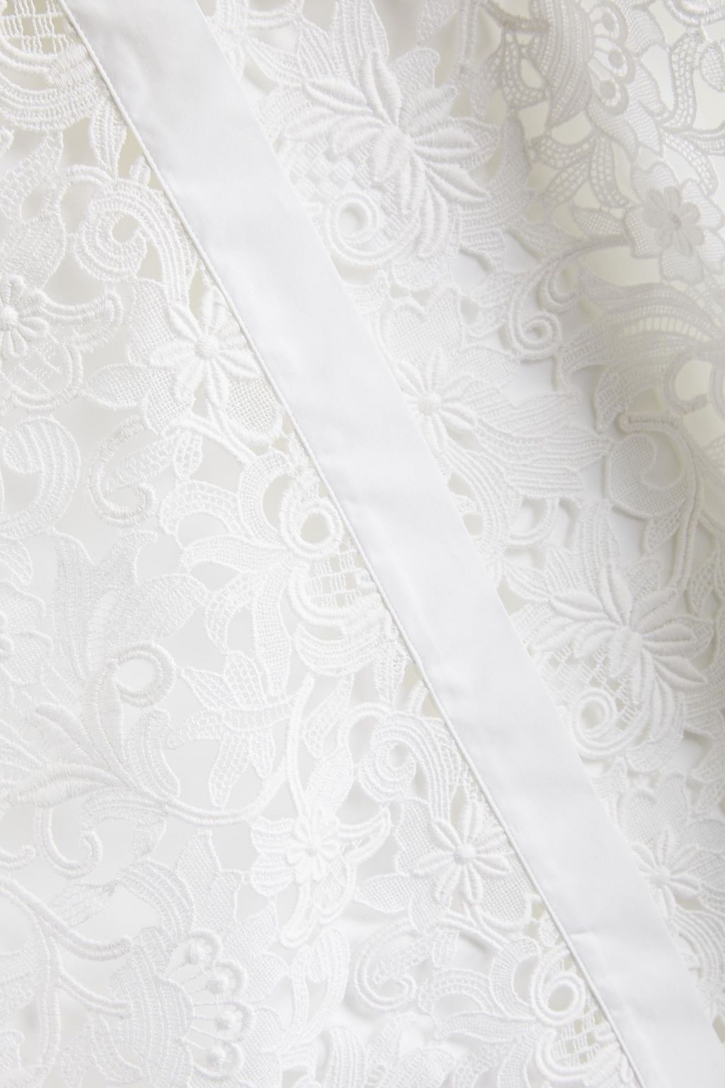 VALENTINO GARAVANI Cotton-blend poplin and guipure lace shirt