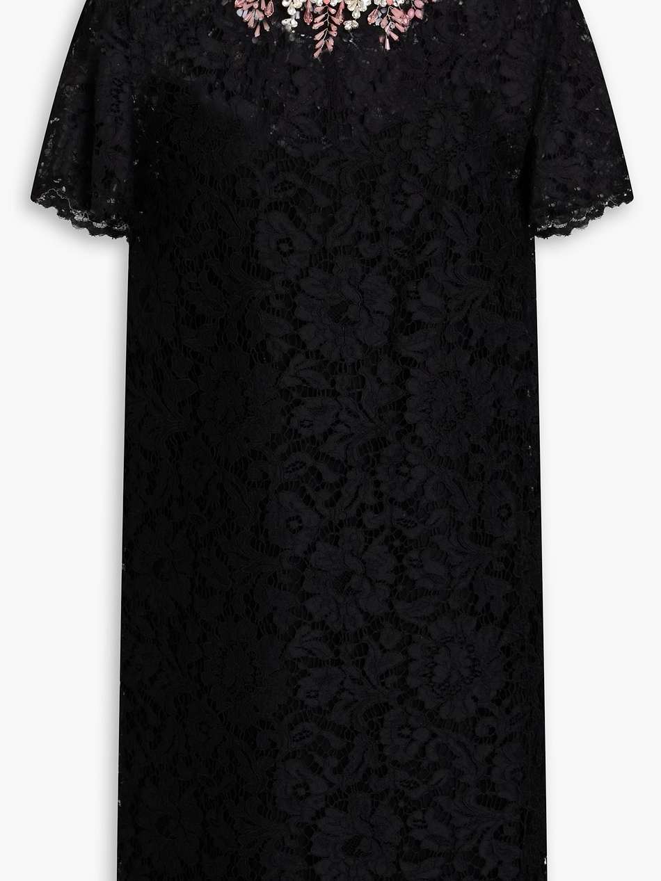 embellished corded lace mini dress
