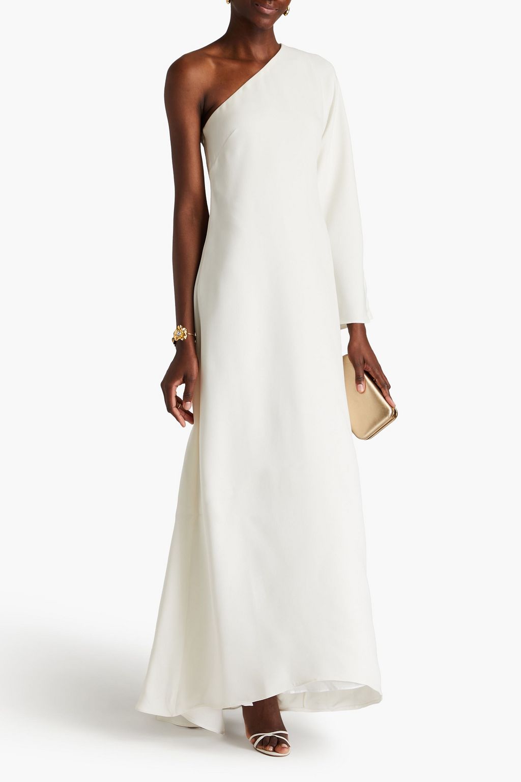 VALENTINO GARAVANI One-shoulder silk-crepe gown