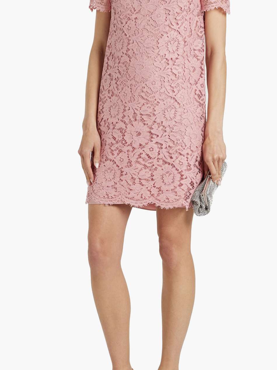 embellished corded lace mini dress