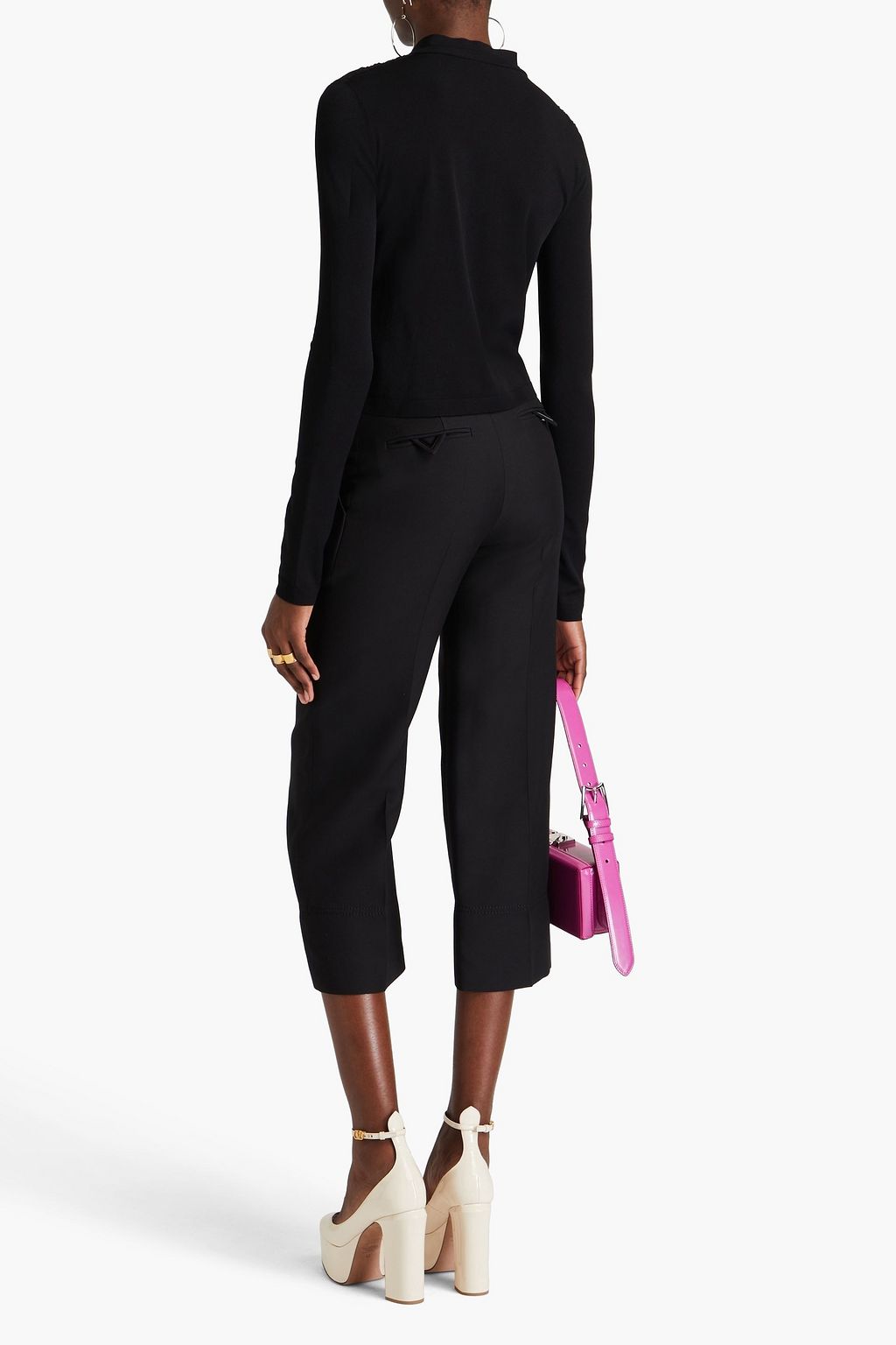 VALENTINO GARAVANI Cropped wool and silk-blend crepe straight-leg pants