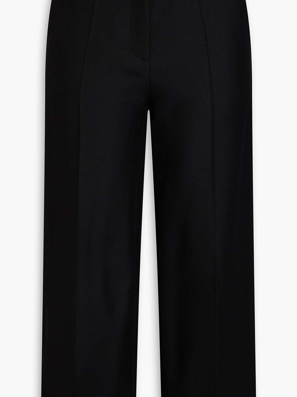 cropped wool and silk-blend crepe straight-leg pants