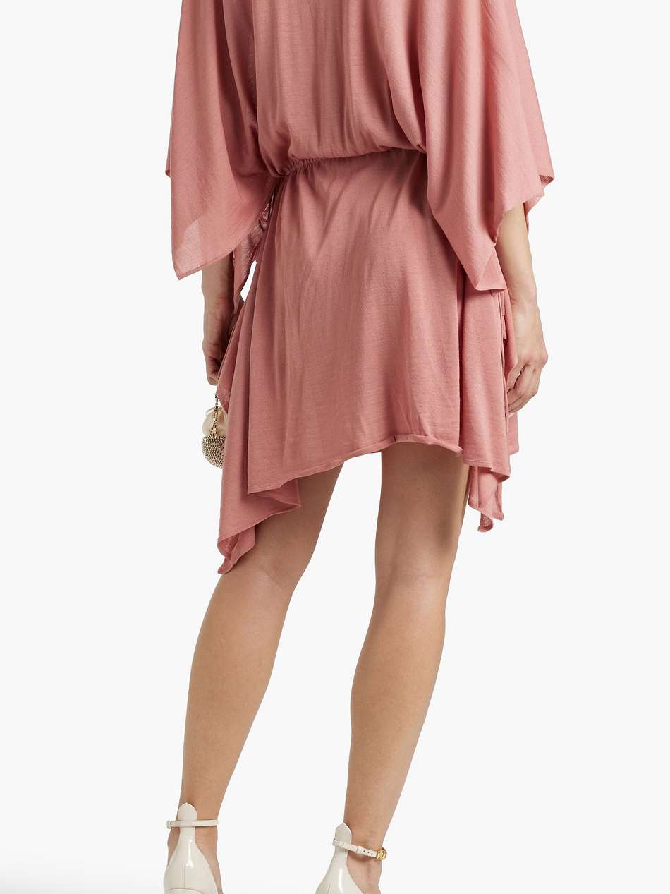 corded lace-paneled wool mini dress