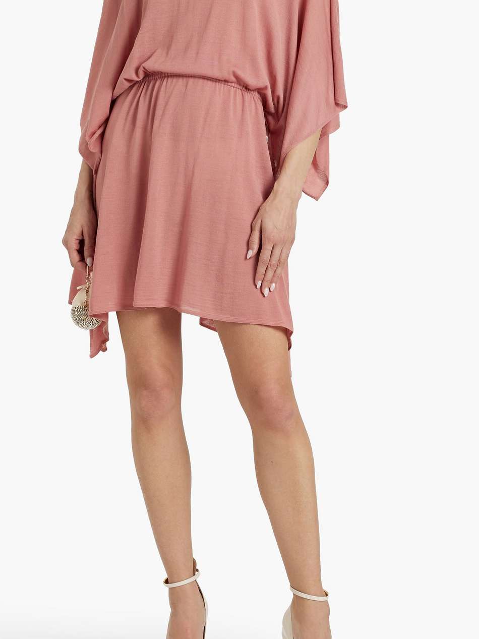 corded lace-paneled wool mini dress