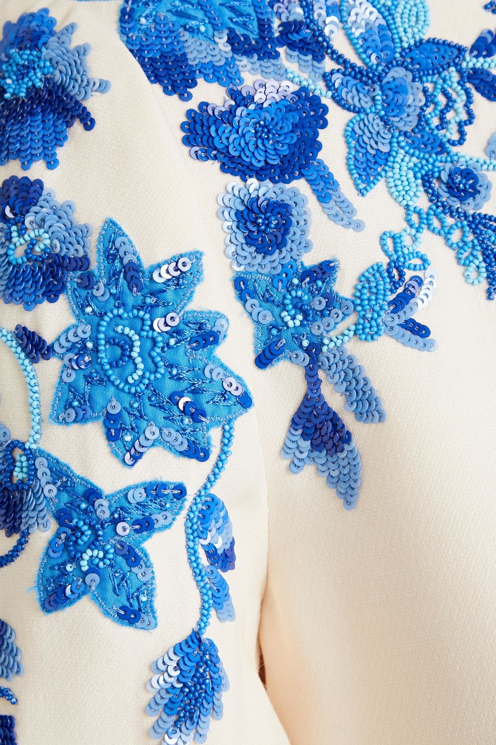 VALENTINO GARAVANI Embellished wool and silk-blend crepe mini dress