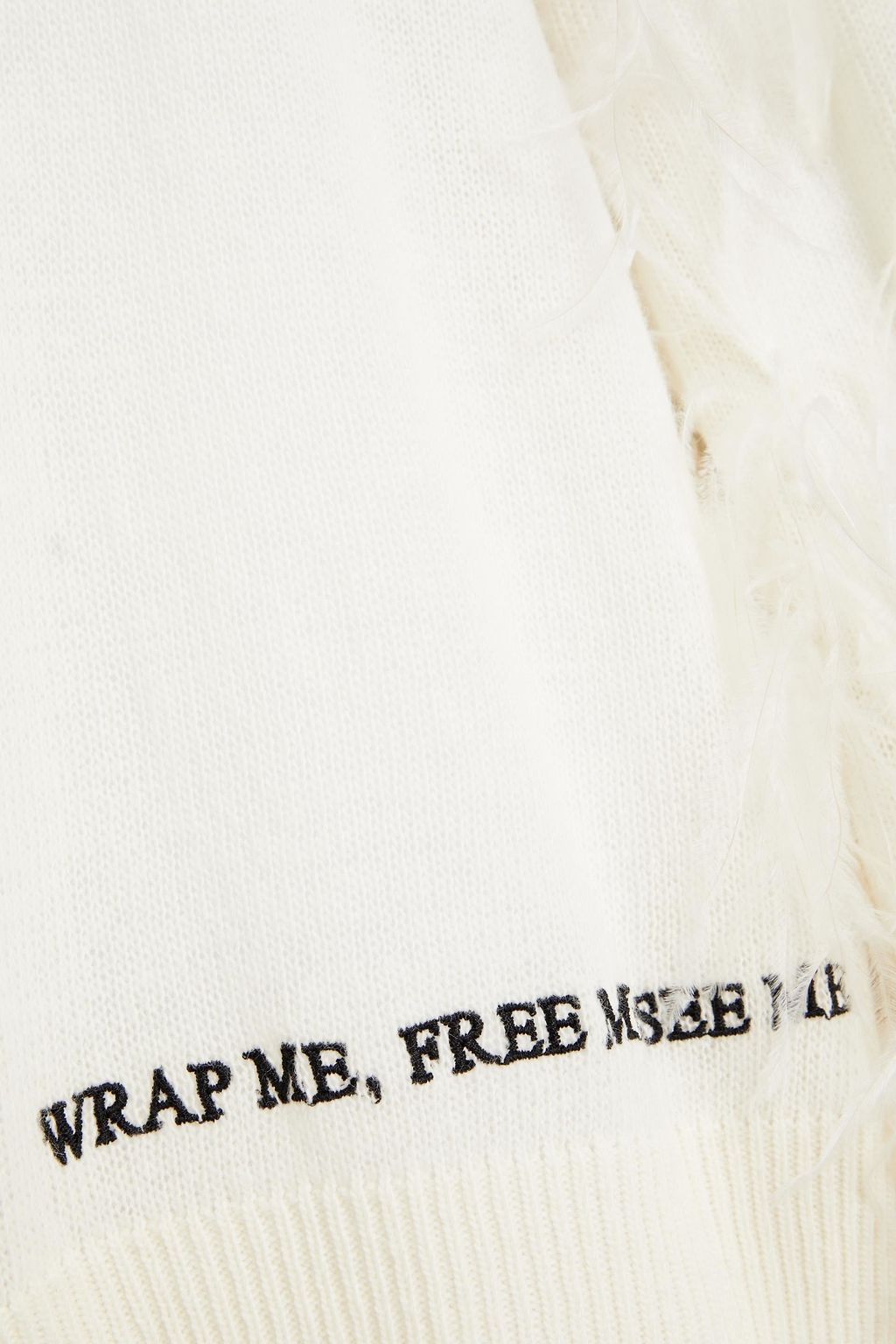 VALENTINO GARAVANI Feather-embellished wool and cashmere-blend sweater