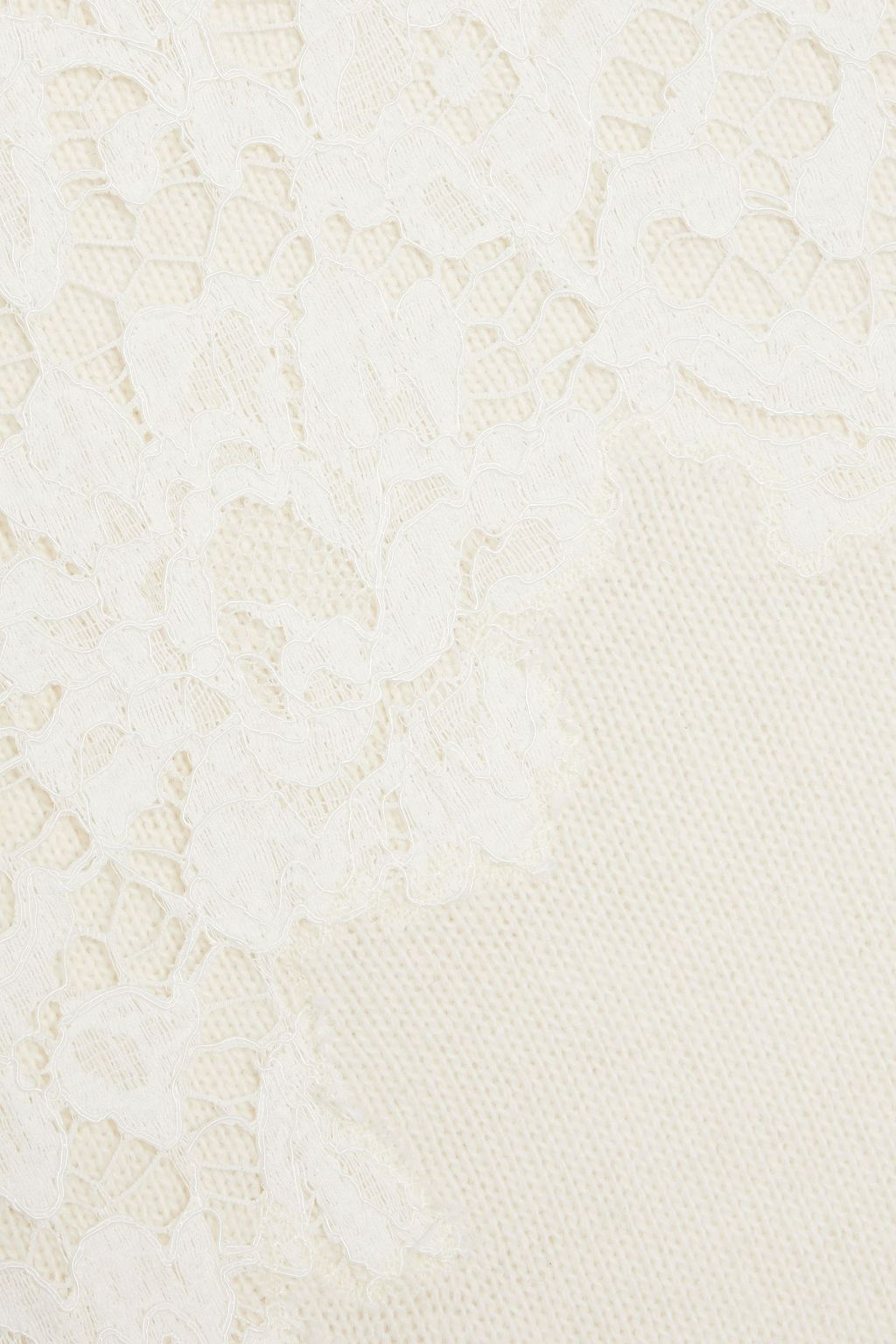 VALENTINO GARAVANI Corded lace-paneled wool and silk-blend sweater