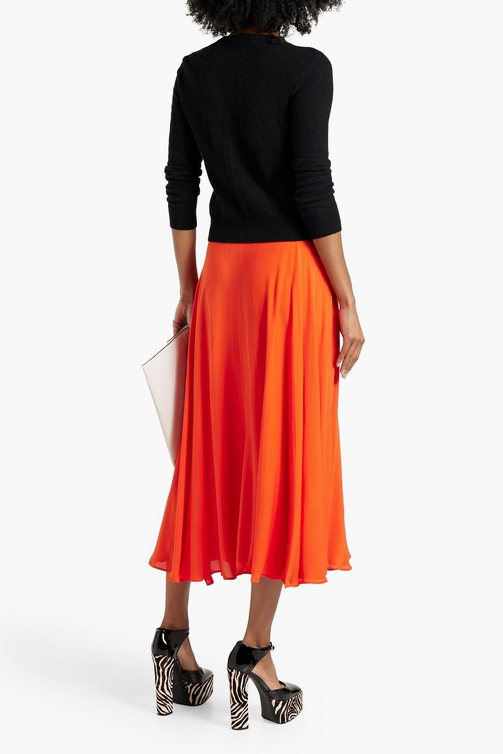 VALENTINO GARAVANI Silk-chiffon midi skirt