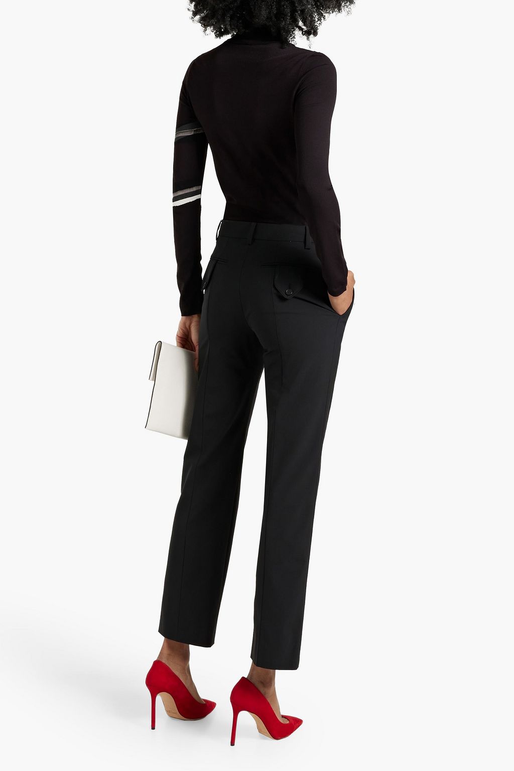 VALENTINO GARAVANI Floral-print stretch-knit turtleneck top