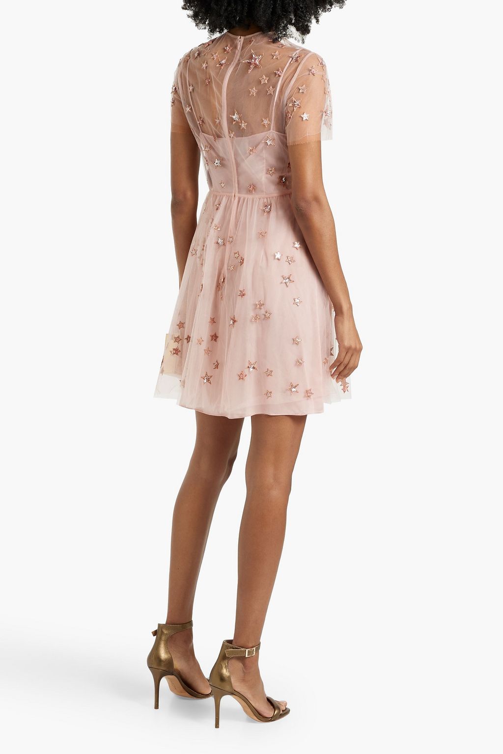 VALENTINO GARAVANI Embellished tulle mini dress
