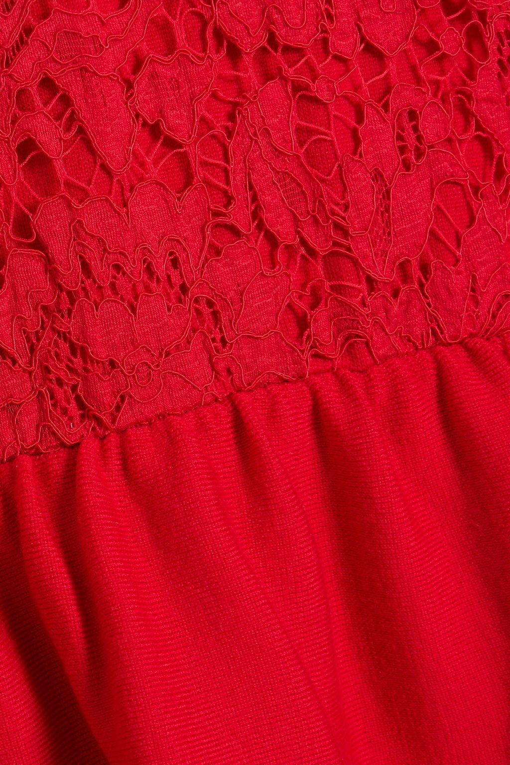 VALENTINO GARAVANI Tiered wool and corded lace mini dress