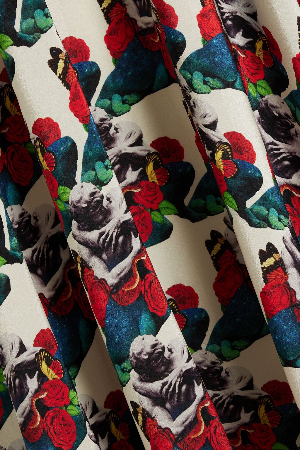 VALENTINO GARAVANI Printed silk-crepe midi skirt
