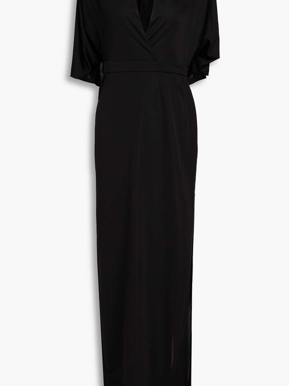 cape-effect jersey maxi dress