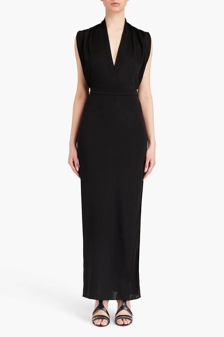 Draped Cutout Maxi Dress