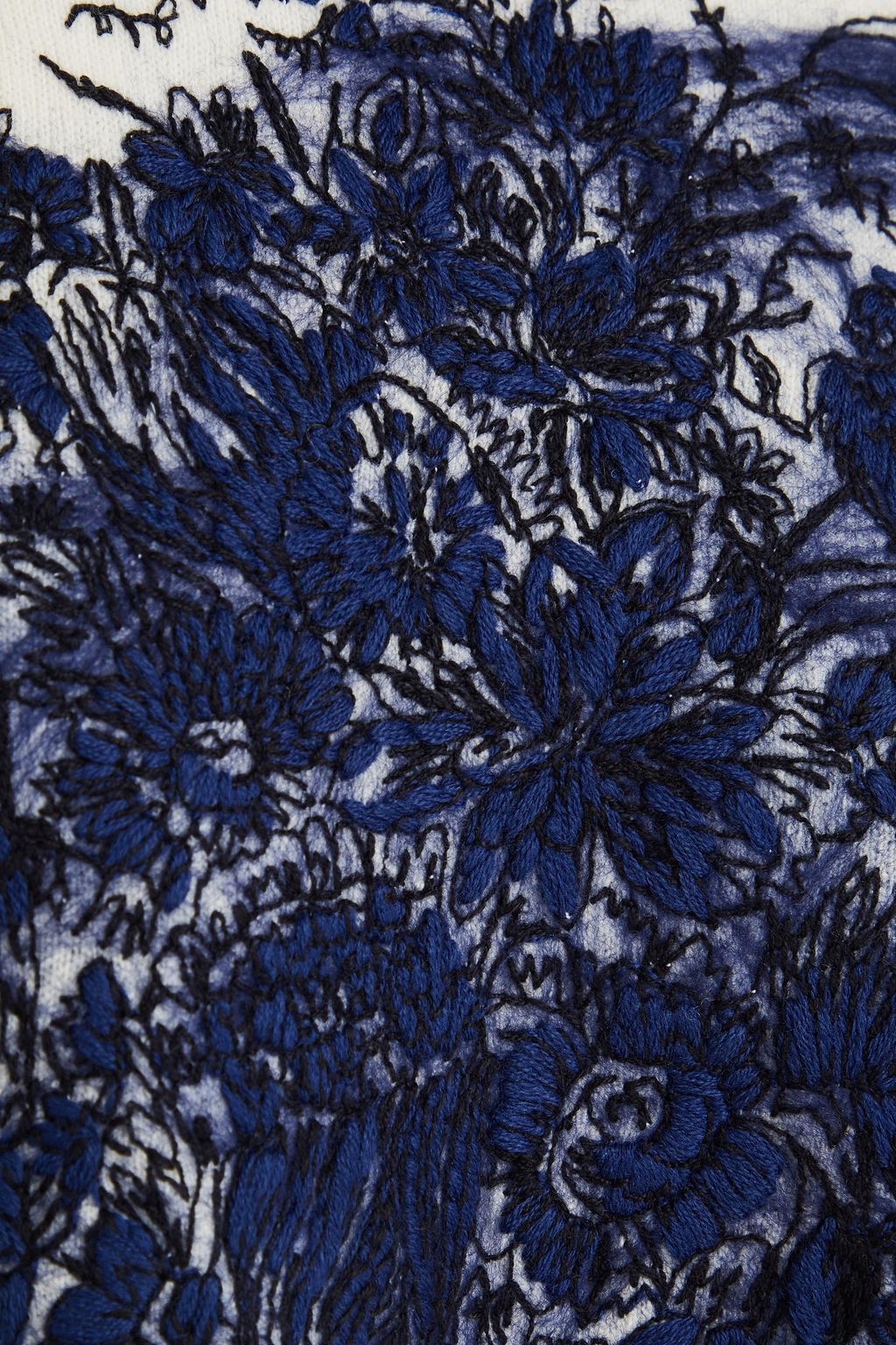 VALENTINO GARAVANI Embroidered wool and cashmere-blend sweater
