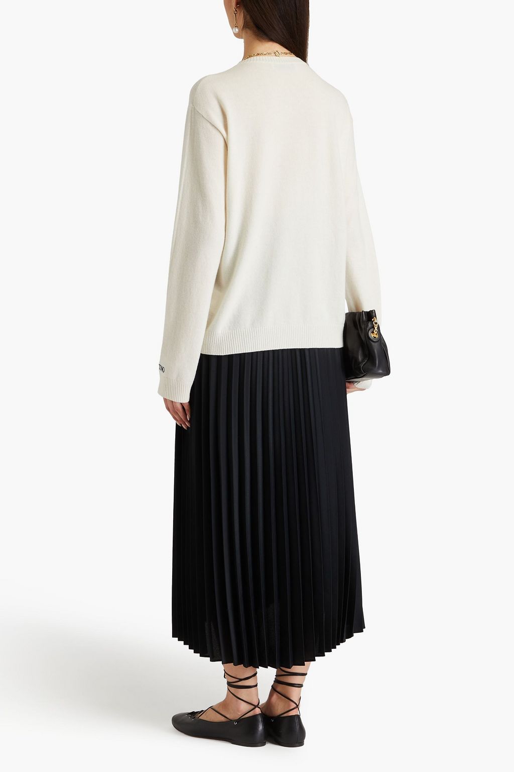 VALENTINO GARAVANI Embroidered wool and cashmere-blend sweater