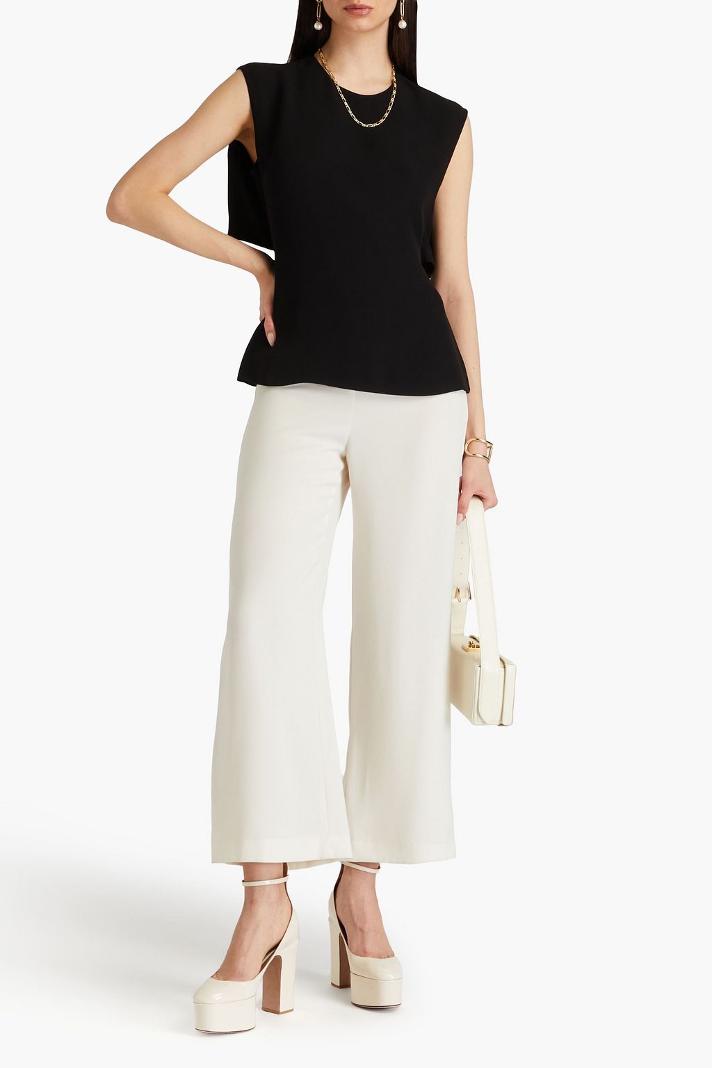 VALENTINO GARAVANI Layered silk-crepe top