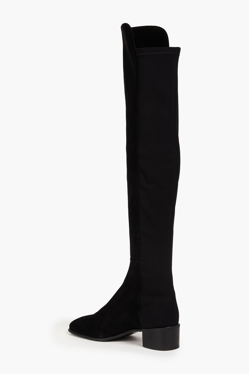 STUART WEITZMAN بوت بطول أعلى الركبة "سيتي" من الشامواه وميكرو ستريتش
