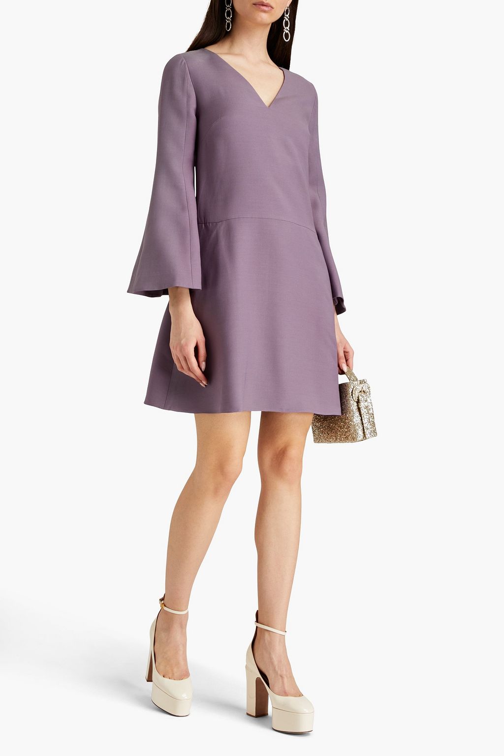 VALENTINO GARAVANI Wool and silk-blend crepe mini dress
