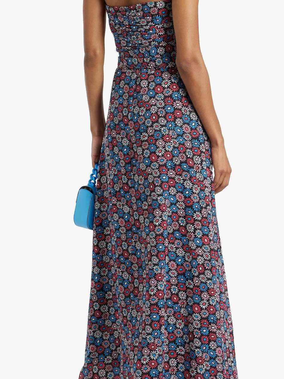 lola strapless floral-print chiffon maxi dress