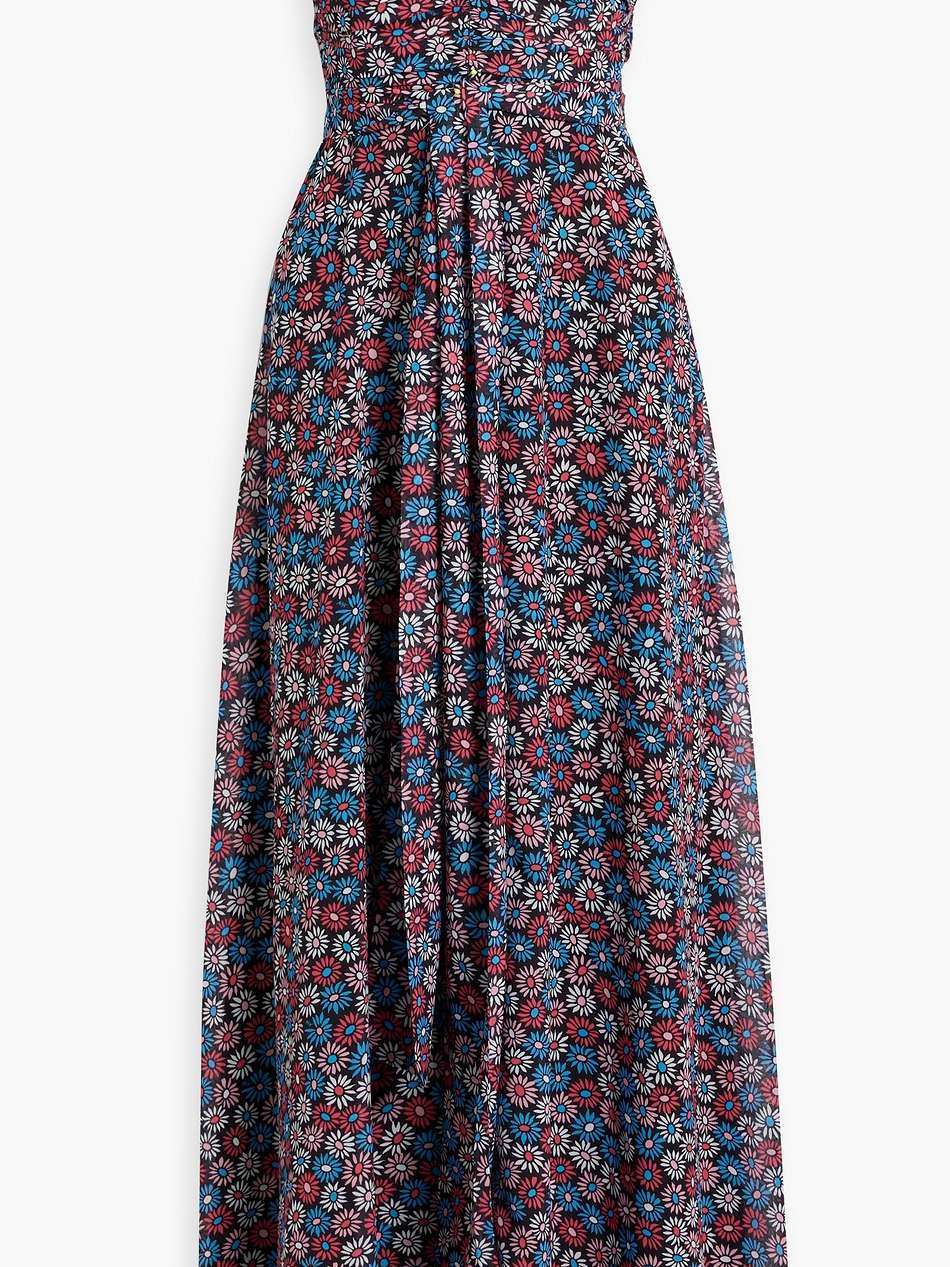 lola strapless floral-print chiffon maxi dress