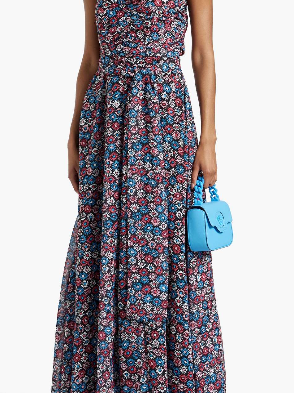 lola strapless floral-print chiffon maxi dress